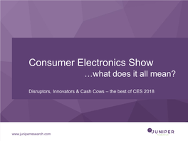Consumer Electronics Show…What Does It All Mean?