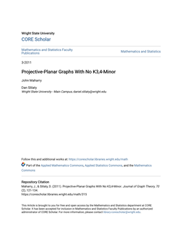 Projective-Planar Graphs with No K3,4-Minor