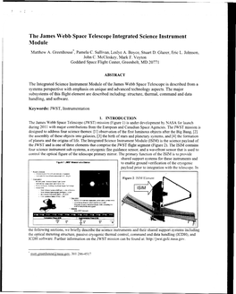 The James Webb Space Telescope Integrated Science Instrument Module Matthew A