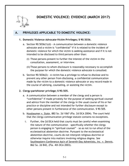 Domestic Violence: Evidence (March 2017)