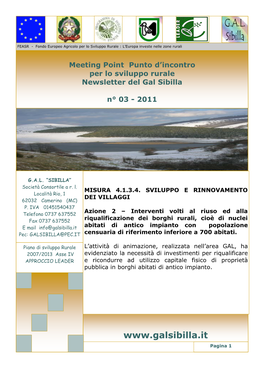 Meeting Point Punto D'incontro Per Lo Sviluppo Rurale Newsletter Del Gal