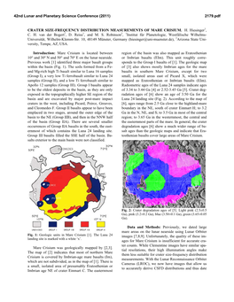 Crater Size-Frequency Distribution Measurements of Mare Crisium