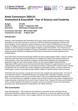 Chelmsford Essex2020 ECDP Commission Brief