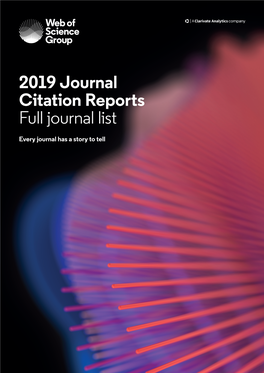 2019 Journal Citation Reports Full Journal List