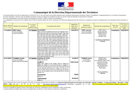 Communiqué De La Direction Départementale Des Territoires