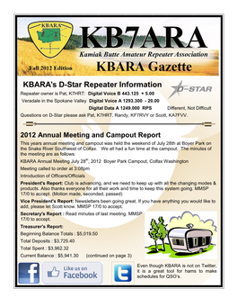 KBARA's D-Star Repeater Information