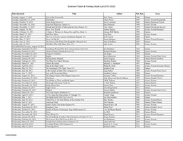 Science Fiction & Fantasy Book Group List 2010 to 2020.Xlsx