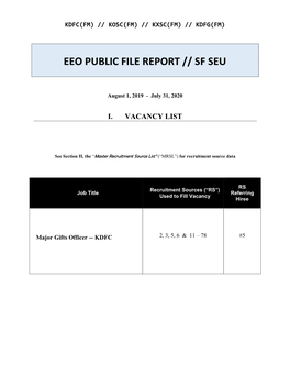 Eeo Public File Report // Sf Seu