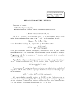 Topology (H) Lecture 14 Lecturer: Zuoqin Wang Time: May 9, 2020