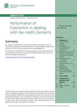 Performance of Concentrix in Dealing with Tax Credit Claimants 3