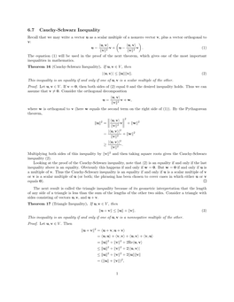 6.7 Cauchy-Schwarz Inequality