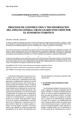 Procesos De Construcción Y Transformación Del Espacio Litoral