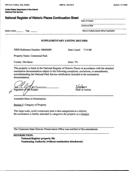 National Register of Historic Places Continuation Sheet Name of Property