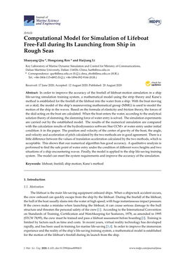 Computational Model for Simulation of Lifeboat Free-Fall During Its Launching from Ship in Rough Seas