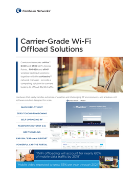 Carrier-Grade Wi-Fi Offload Solutions