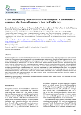 A Comprehensive Assessment of Python and Boa Reports from the Florida Keys
