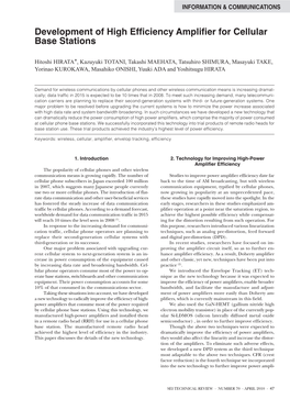 Development of High Efficiency Amplifier for Cellular Base Stations