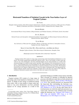 Downloaded 10/01/21 02:24 PM UTC 4916 JOURNAL of the ATMOSPHERIC SCIENCES VOLUME 72