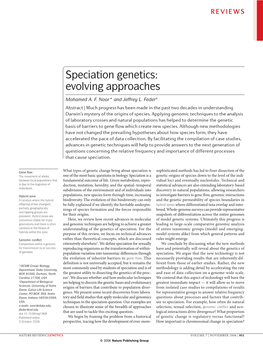 Speciation Genetics: Evolving Approaches
