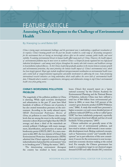 Feature Article Assessing China’S Response to the Challenge of Environmental Health