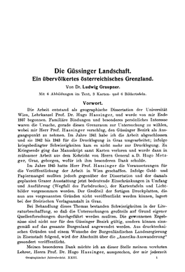 Die Güssinger Landschaft. Ein Übervölkertes Österreichisches Grenzland