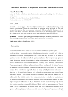 Classical-Field Description of the Quantum Effects in the Light-Atom Interaction