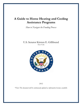 A Guide to Home Heating and Cooling Assistance Programs