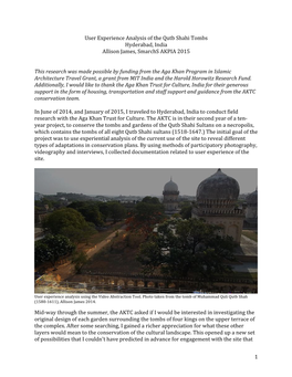 User Experience Analysis of Qutb Shahi Tombs