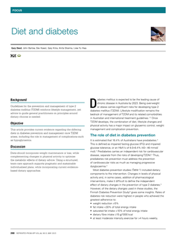 Diet and Diabetes