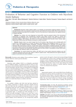 Evaluation of Behavior and Cognitive Function in Children with Myoclonic