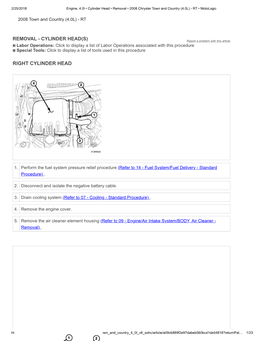 Removal • 2008 Chrysler Town and Country (4.0L) - RT • Motologic