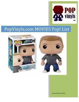 Popvinyls.Com MOVIES Pop! List