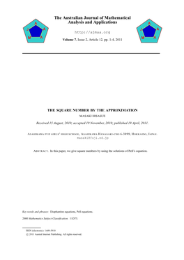 The Square Number by the Approximation Masaki Hisasue