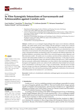 In Vitro Synergistic Interactions of Isavuconazole and Echinocandins Against Candida Auris