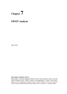 Chapter 7 SWOT Analysis