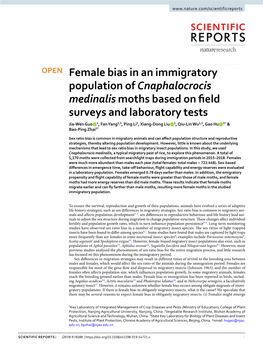 Female Bias in an Immigratory Population of Cnaphalocrocis
