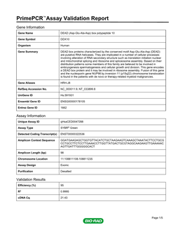 Primepcr™Assay Validation Report