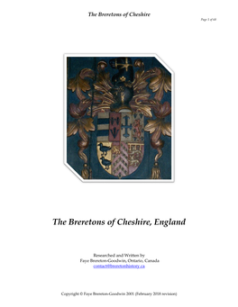 The Breretons of Cheshire, England