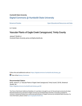 Vascular Plants of Eagle Creek Campground, Trinity County