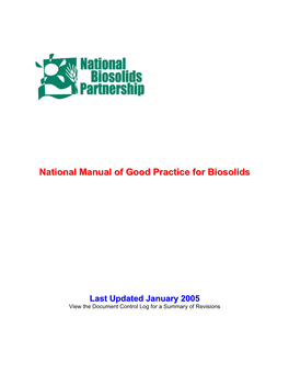 National Manual of Good Practice for Biosolids