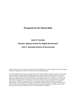 Prospects for the Virtual State