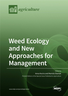 Weed Ecology and New Approaches for Management