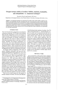 Oxygen Isotope Studies of Zeolites: Stilbite, Analcime, Heulandite, and Clinoptilolite-I. Analytical Technique*