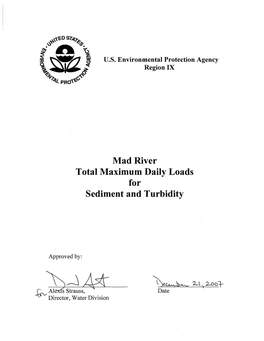 Mad River Total Maximum Daily Loads for Sediment and Turbidity
