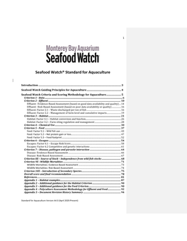 Seafood Watch® Standard for Aquaculture