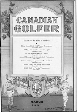 Canadian Golfer, March, 1931