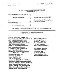 Amended Brief of Appellants' to Include Table of Authorities