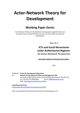 Actor‐Network Theory for Development