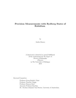Precision Measurements with Rydberg States of Rubidium