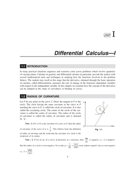 Differential Calculus—I